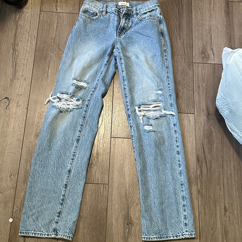 Pacsun Medium wash low rise ripped jeans